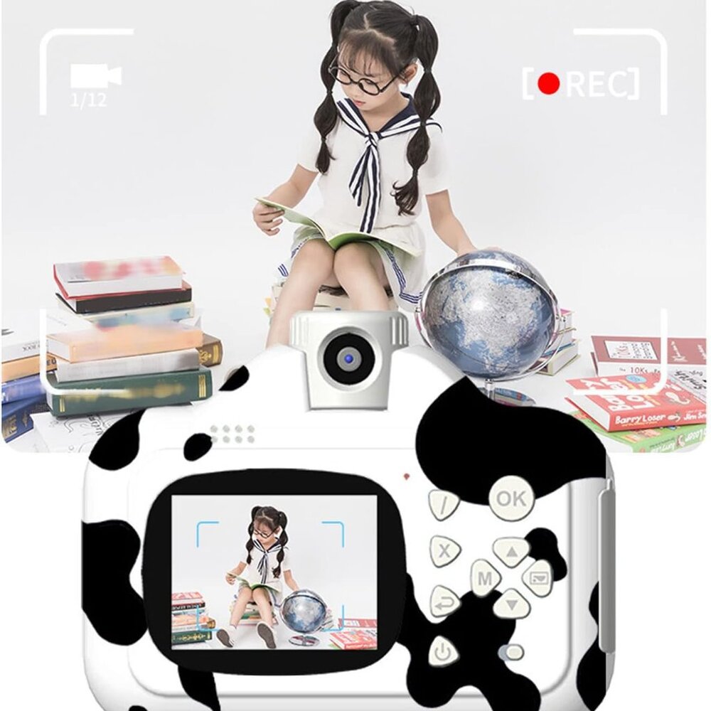 Instant Print Camera For Kids Black, Pink Digital WIFI Video Camera with 3 Rolls - Picture 5 of 11